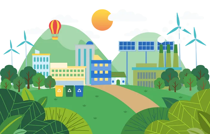 Eco city  Illustration