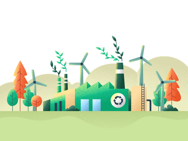 Eco-friendly factory  Illustration