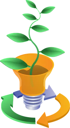 Eco green recycling green plants  Illustration