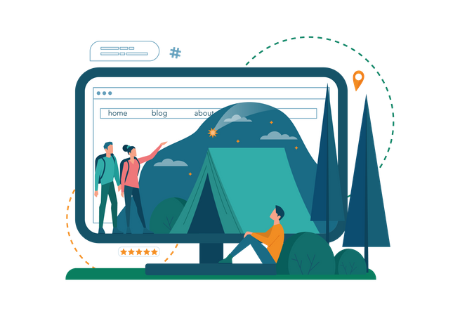 Eco tourism online service  Illustration