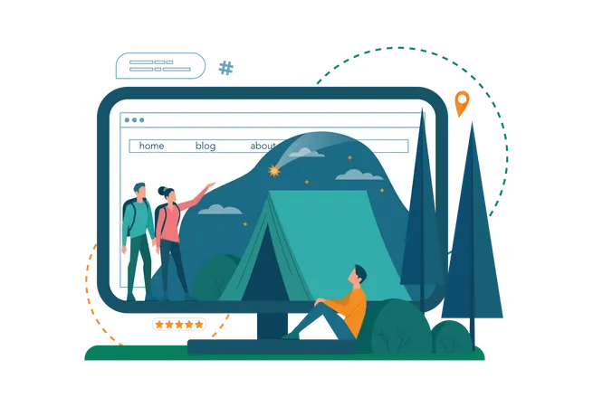 Eco tourism online service  Illustration