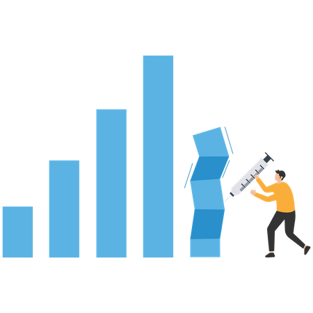 Economic recession from high inflation  Illustration