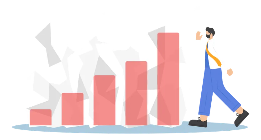 Economic slowdown declining consumer spending  Illustration