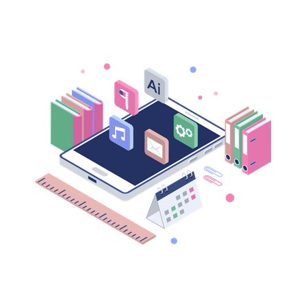 Educational apps  Illustration