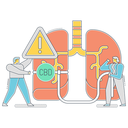 Effets secondaires sur les poumons dus à l'huile de CBD  Illustration