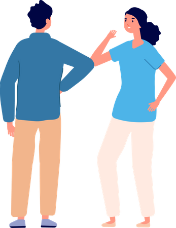 Elbow bump handshake  Illustration