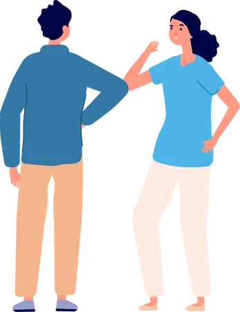 Elbow bump handshake  Illustration