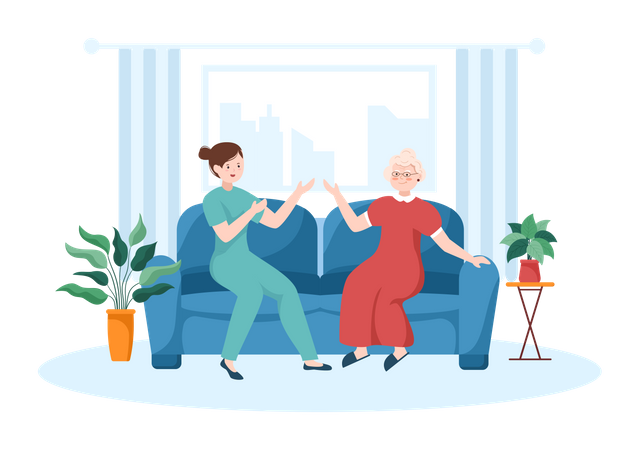 Elderly care Home  Illustration