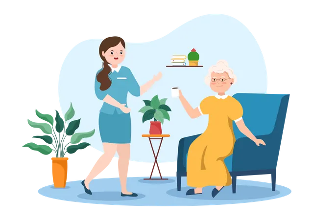 Elderly care Service  Illustration