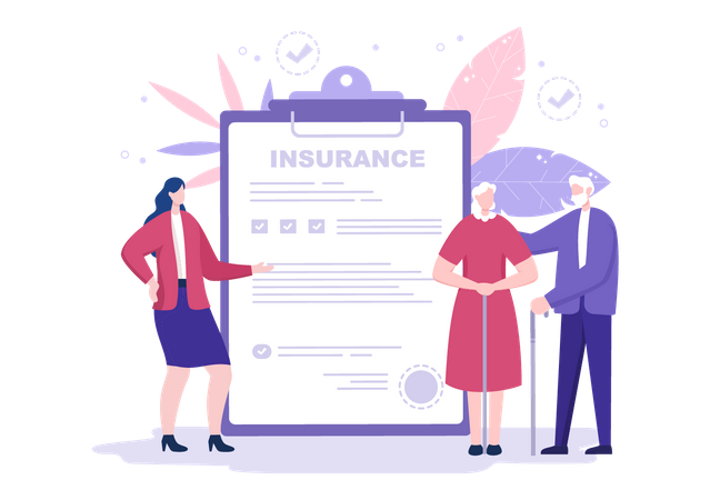 Elderly Insurance cover  Illustration