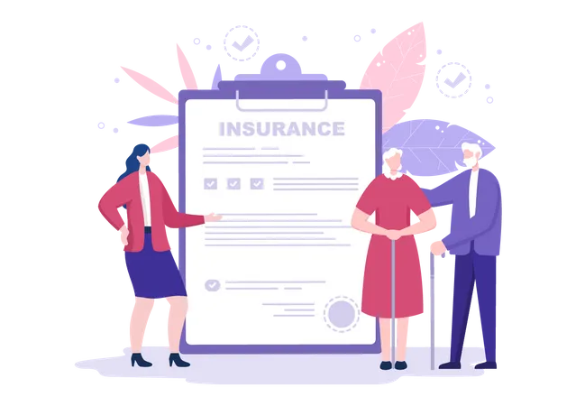 Elderly Insurance cover  Illustration