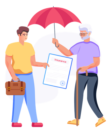 Elderly Insurance  Illustration