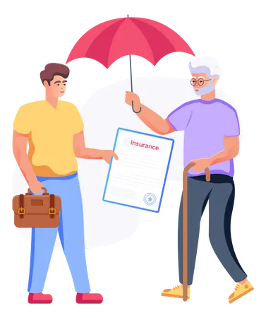 Elderly Insurance  Illustration