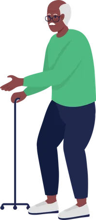 Elderly man walking  Illustration