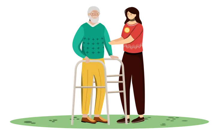 Elderly nursing  Illustration