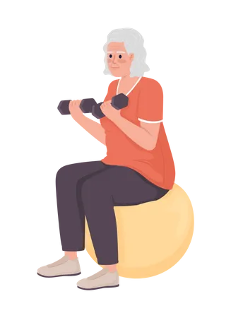 Elderly woman exercising  Illustration