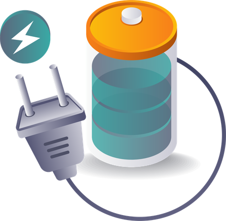 Electric Battery Charging Power  Illustration