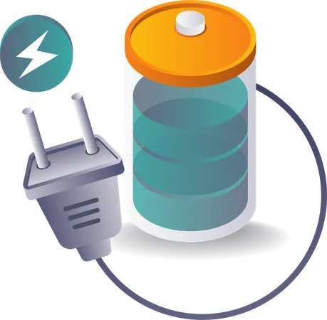 Electric Battery Charging Power  Illustration