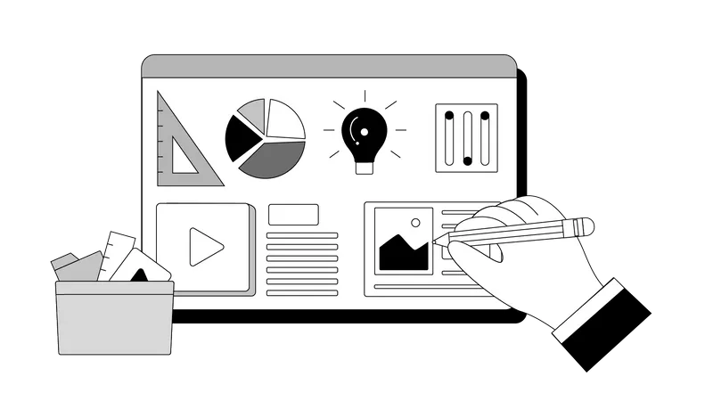 Elementos de diseño de interfaz de usuario web UX  Ilustración