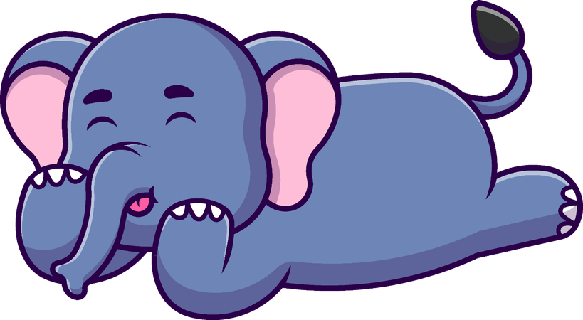 Elephant lying down  Illustration