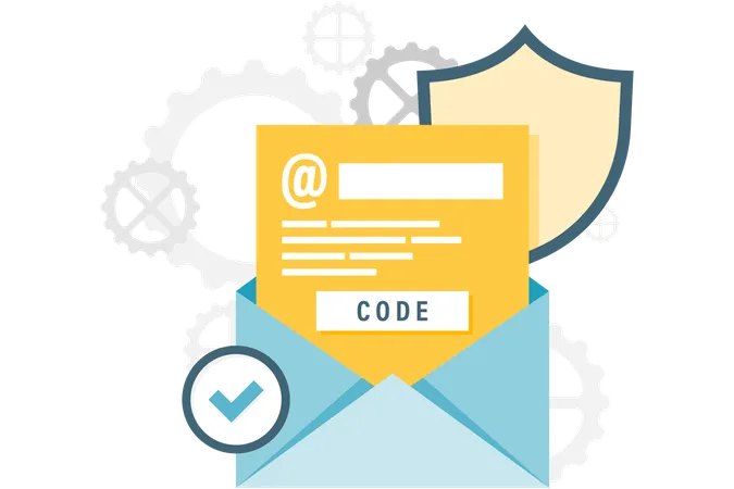 Email code verification  Illustration