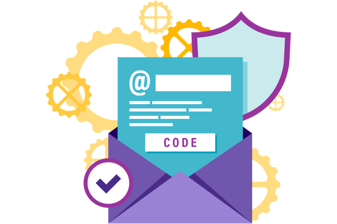 Email code verification  Illustration