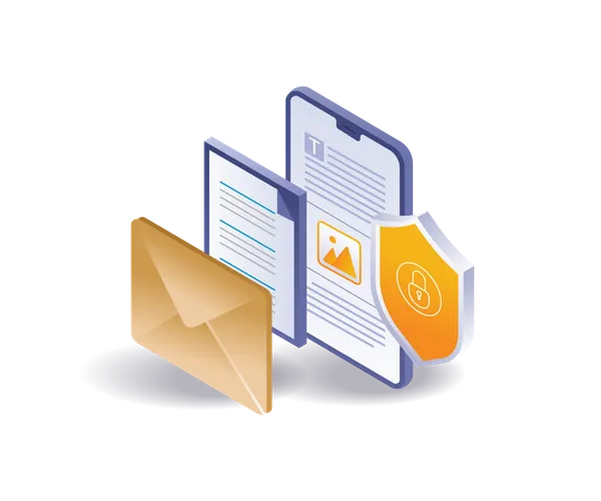 Email marketing data security  일러스트레이션