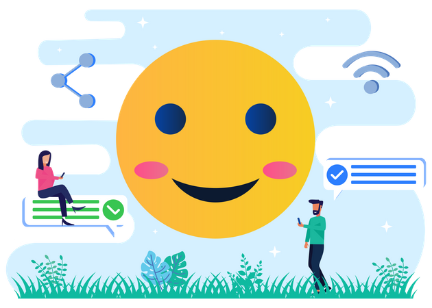 Emojis de mídia social  Ilustração