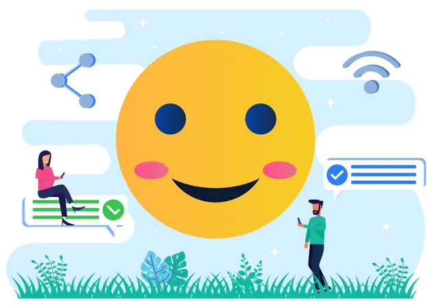 Emojis de mídia social  Ilustração