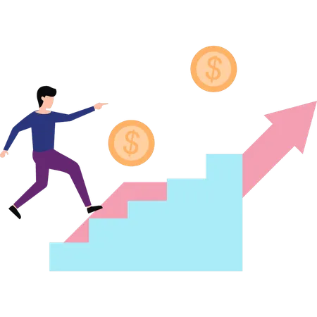 El empleado está logrando ganancias financieras  Ilustración