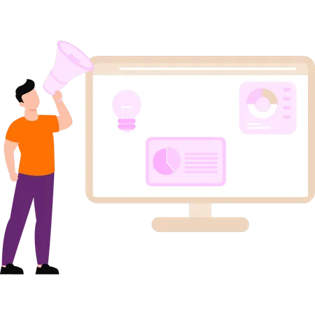 Employee is announcing marketing goals  Illustration