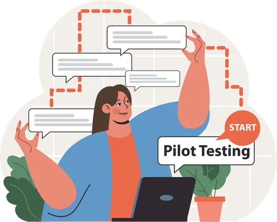 Employee is doing pilot testing  Illustration