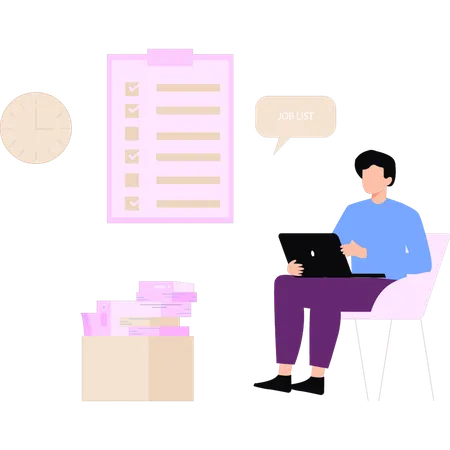 Employee prepares to do list  Illustration