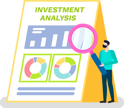 Employee presents investment analysis data  Illustration