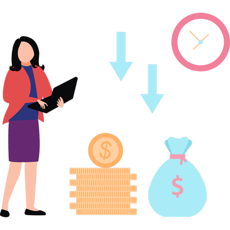 Empresária enfrenta crise econômica  Ilustração