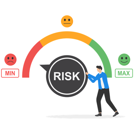 Empresário fazendo gerenciamento de risco  Ilustração