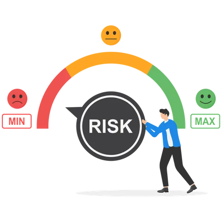 Empresário fazendo gerenciamento de risco  Ilustração