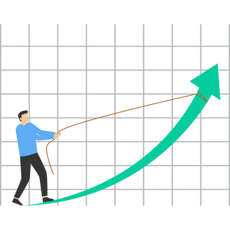 Empresário parar de cair gráfico  Ilustração