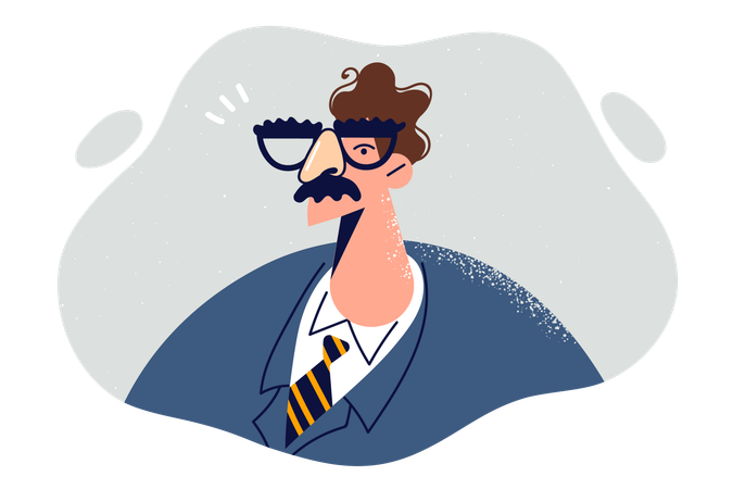 Empresário tem bigode  Ilustração