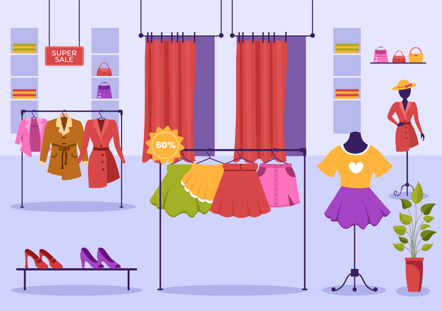 Empty clothing store  Illustration