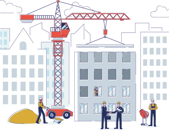 Bâtiment en construction  Illustration