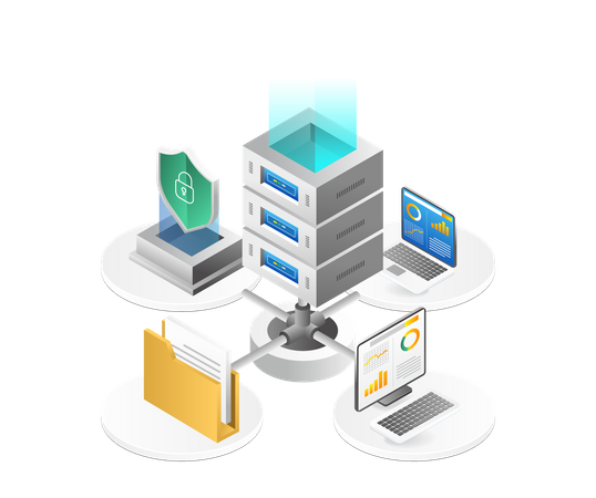 Endpoint-Security-Server-Netzwerk  Illustration