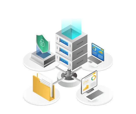 Endpoint-Security-Server-Netzwerk  Illustration