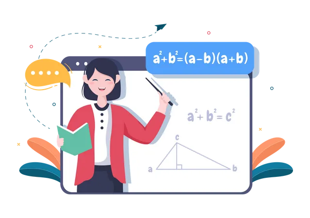 Ensino de matemática on-line  Ilustração