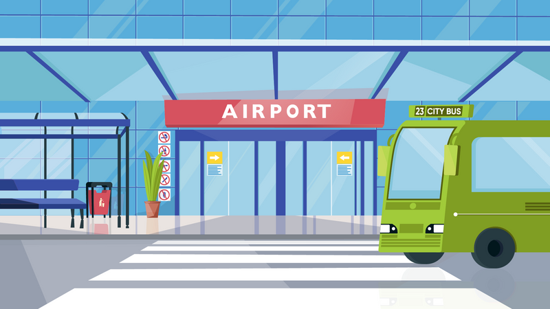 Entrada del aeropuerto  Ilustración