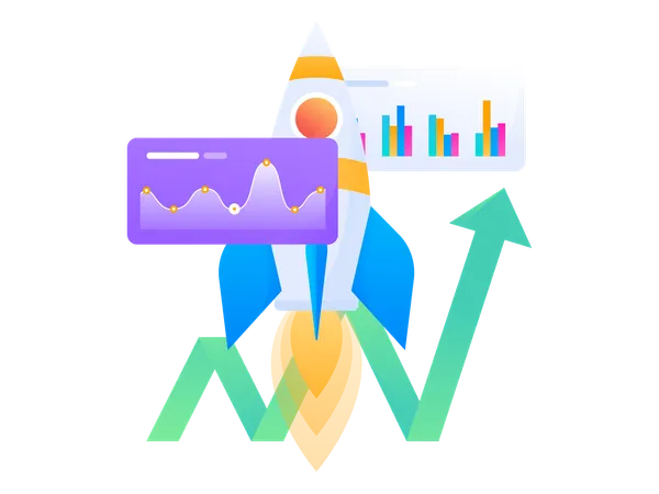 Croissance de l'objectif commercial  Illustration