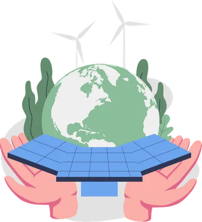 Environment friendly solar energy  Illustration