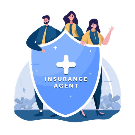 Équipe d'agents d'assurance  Illustration