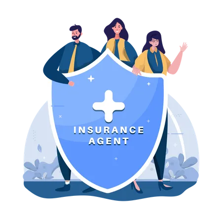 Équipe d'agents d'assurance  Illustration