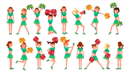 Fille de pom-pom girl Pack d'Illustrations